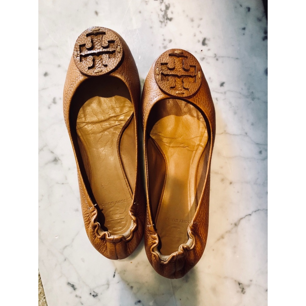 Tory Burch Tumbled Leather Reva Ballet Flats